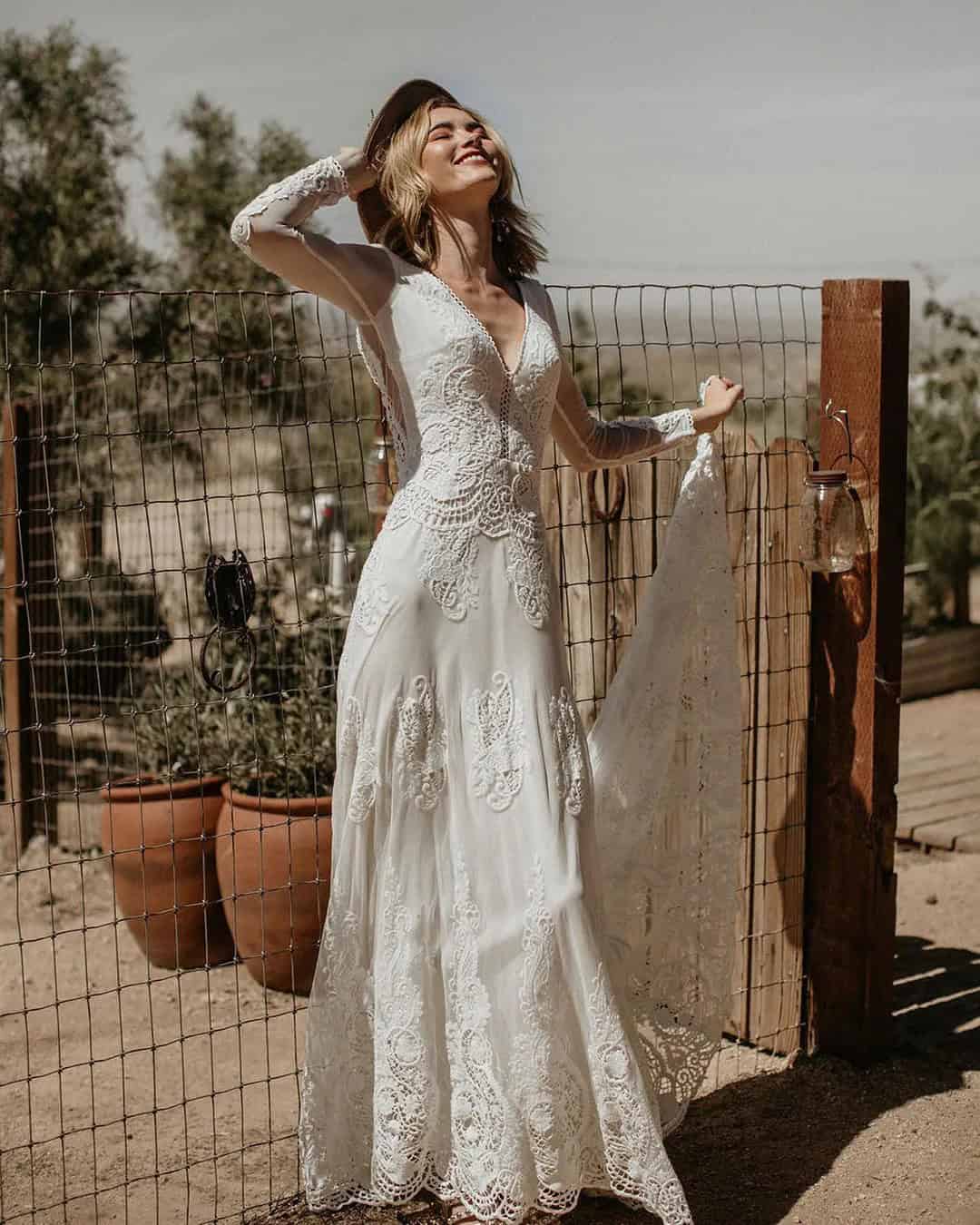 Bohemian Lace Dresses For Wedding