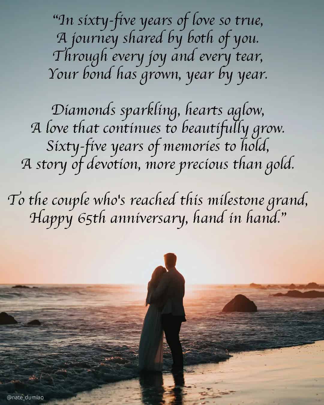 65th Wedding Anniversary Poems