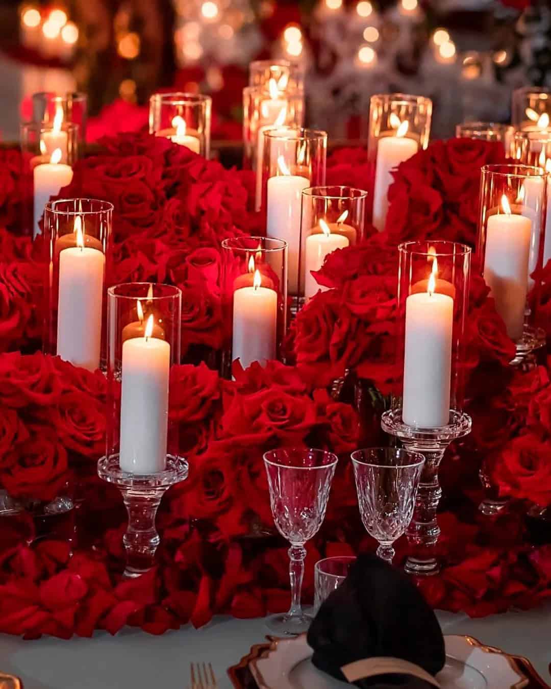 Red And White Wedding Reception Ideas