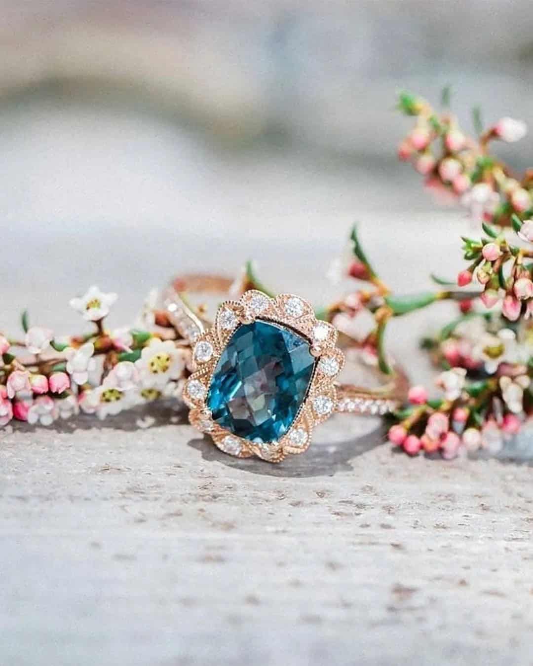 Bright Engagement Rings With Colored Gemstones