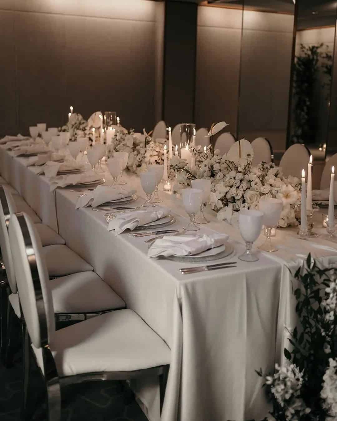 Modern All-White Wedding Decor