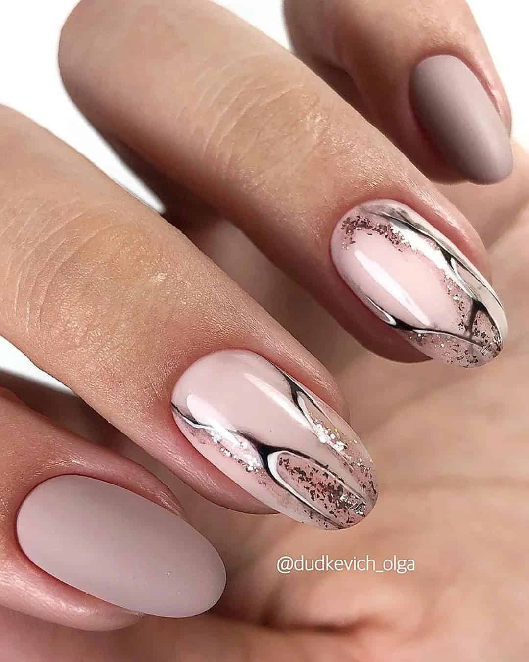 Nude Wedding Designs for Nails