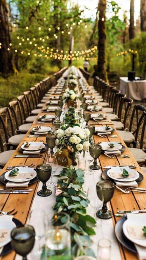 Black and green centerpieces