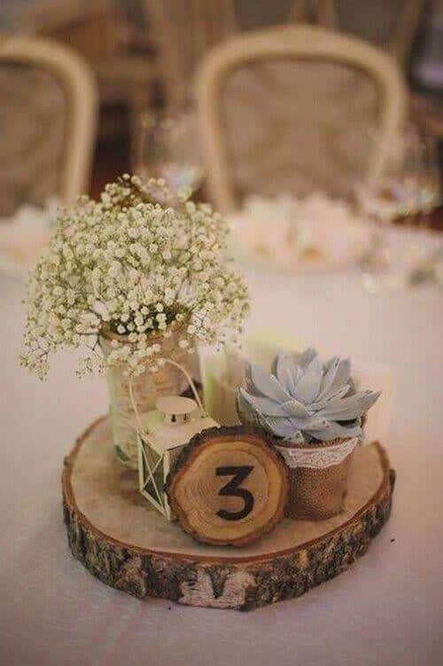 Succulent jars and mini lantern centerpieces