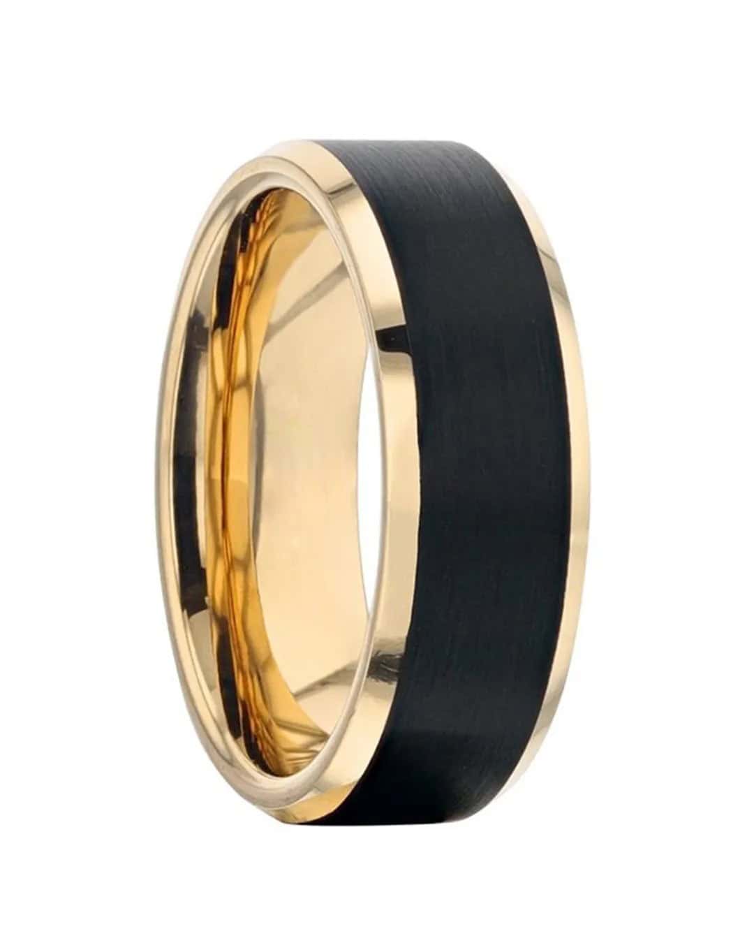 Two-Tone Black Tungsten Men’s Wedding Band