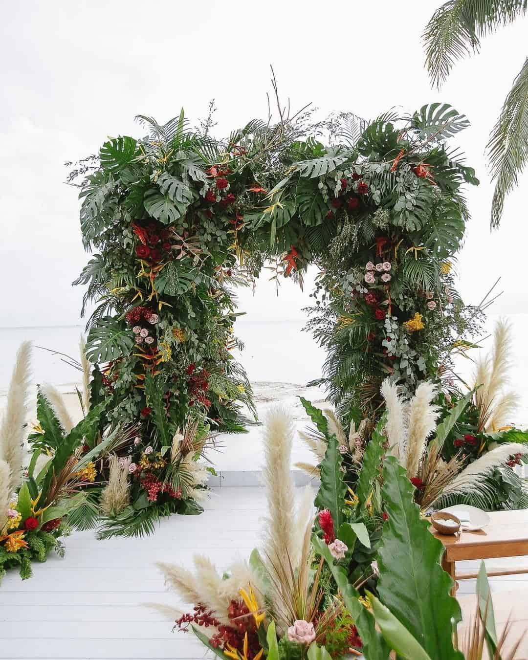 Wedding Ceremony Decor with Greenery