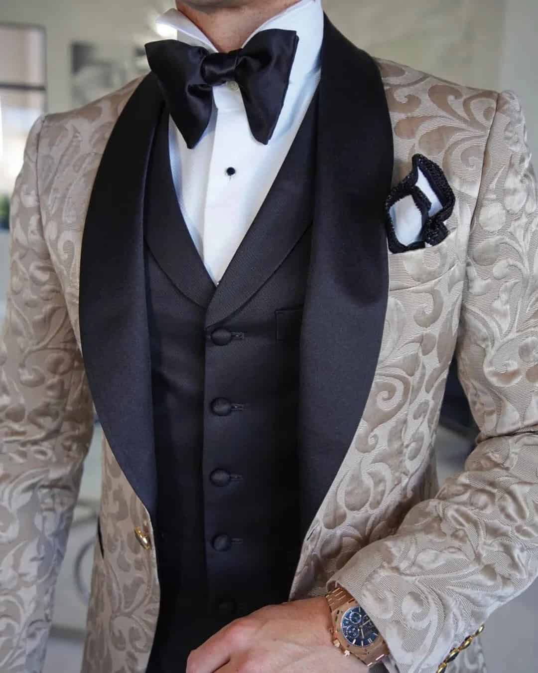 Black and Gold Wedding Guest Attire For Men