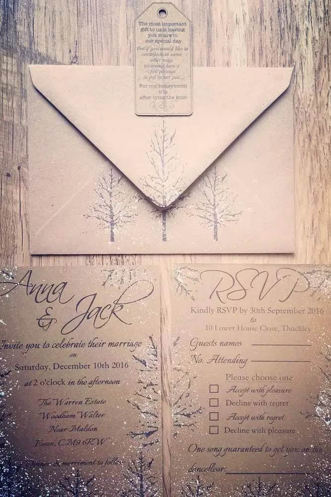 Winter-Themed Wedding Invitations