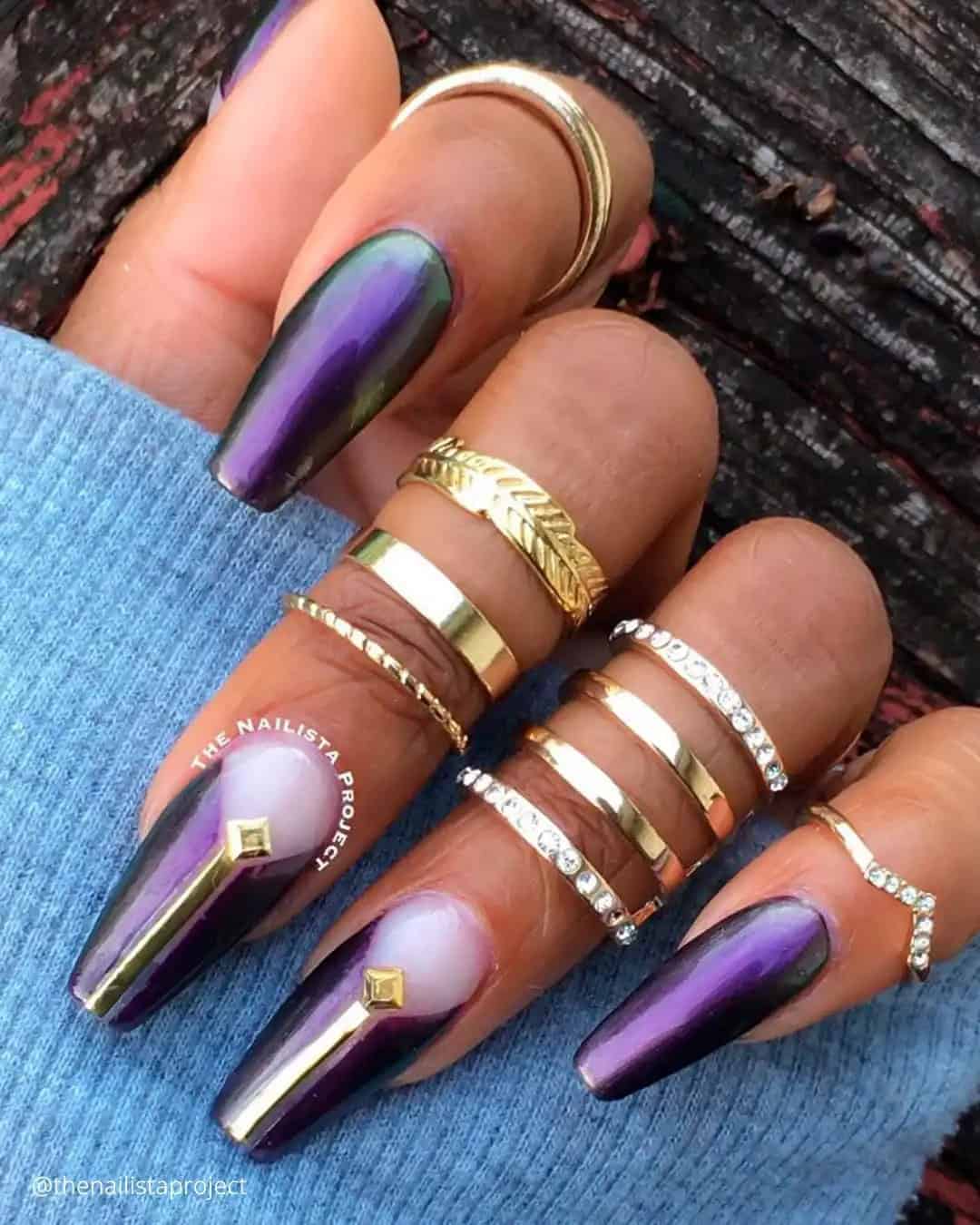 Bridal Nail Designs In Dark Colors