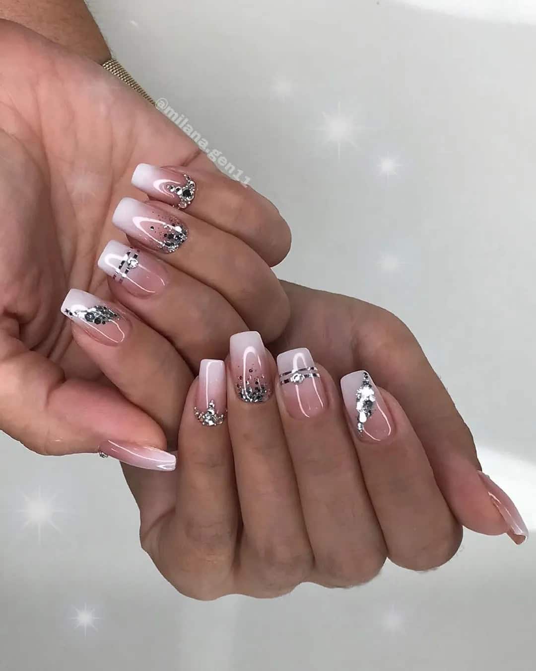 Ombre French Wedding Nails