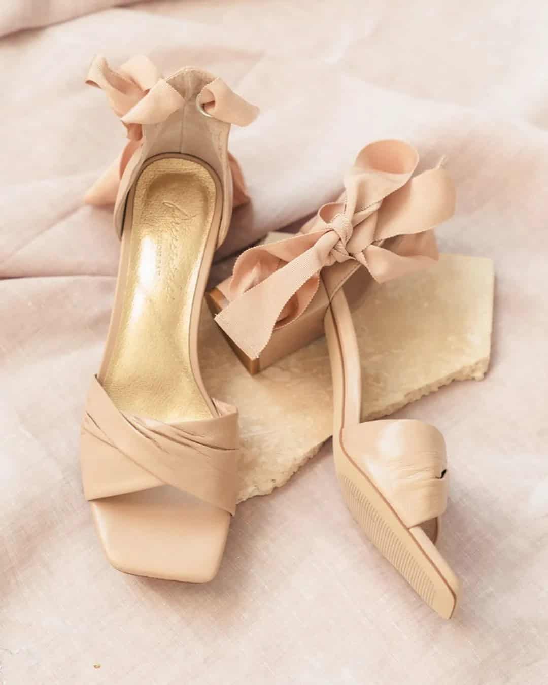 Blush Wedding Shoes Low Heel