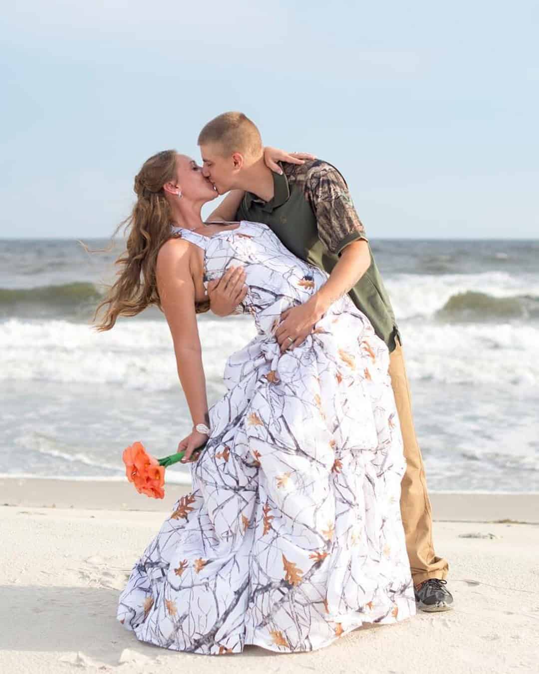 White And Camo Wedding Dresses