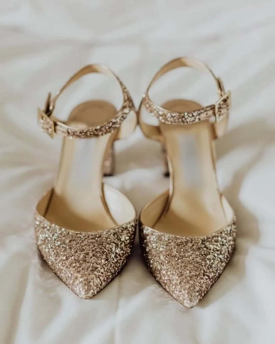 Gold Bridal Shoes Low Heel