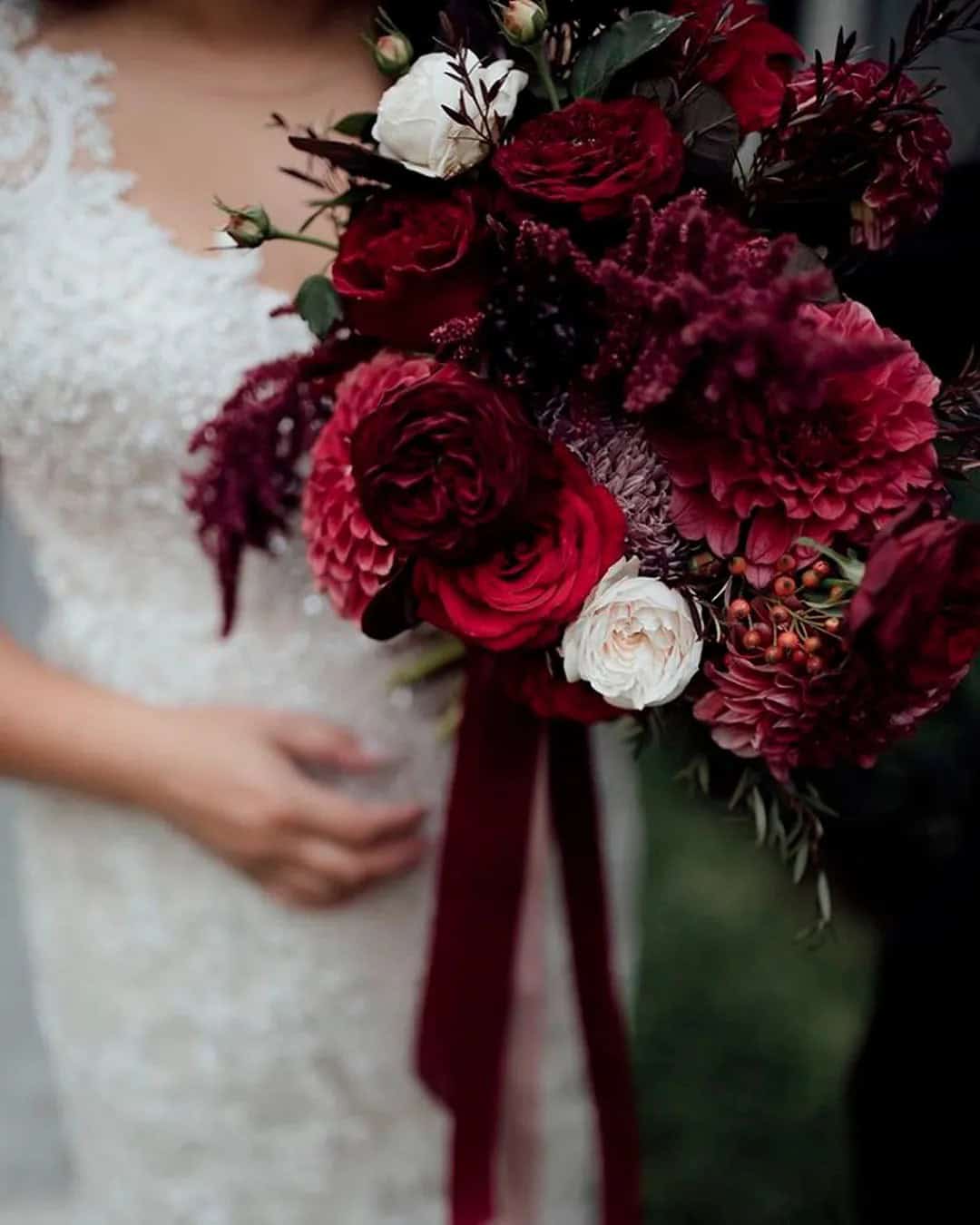 Red And White Wedding Bouquets