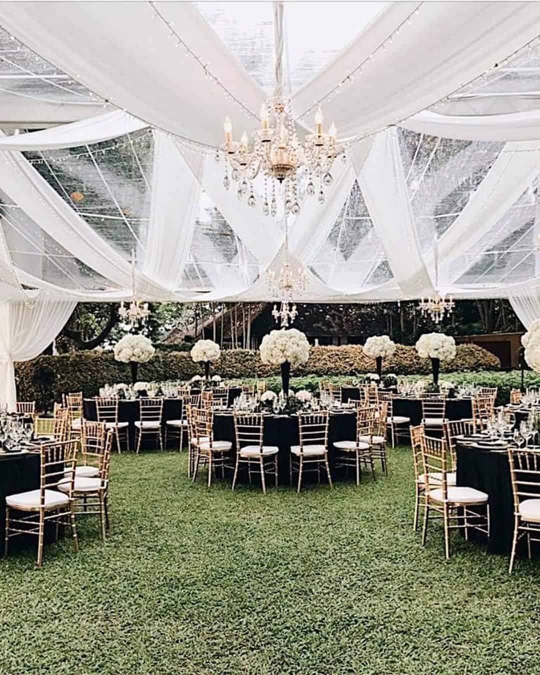 White Wedding Decor Ideas Under Tents