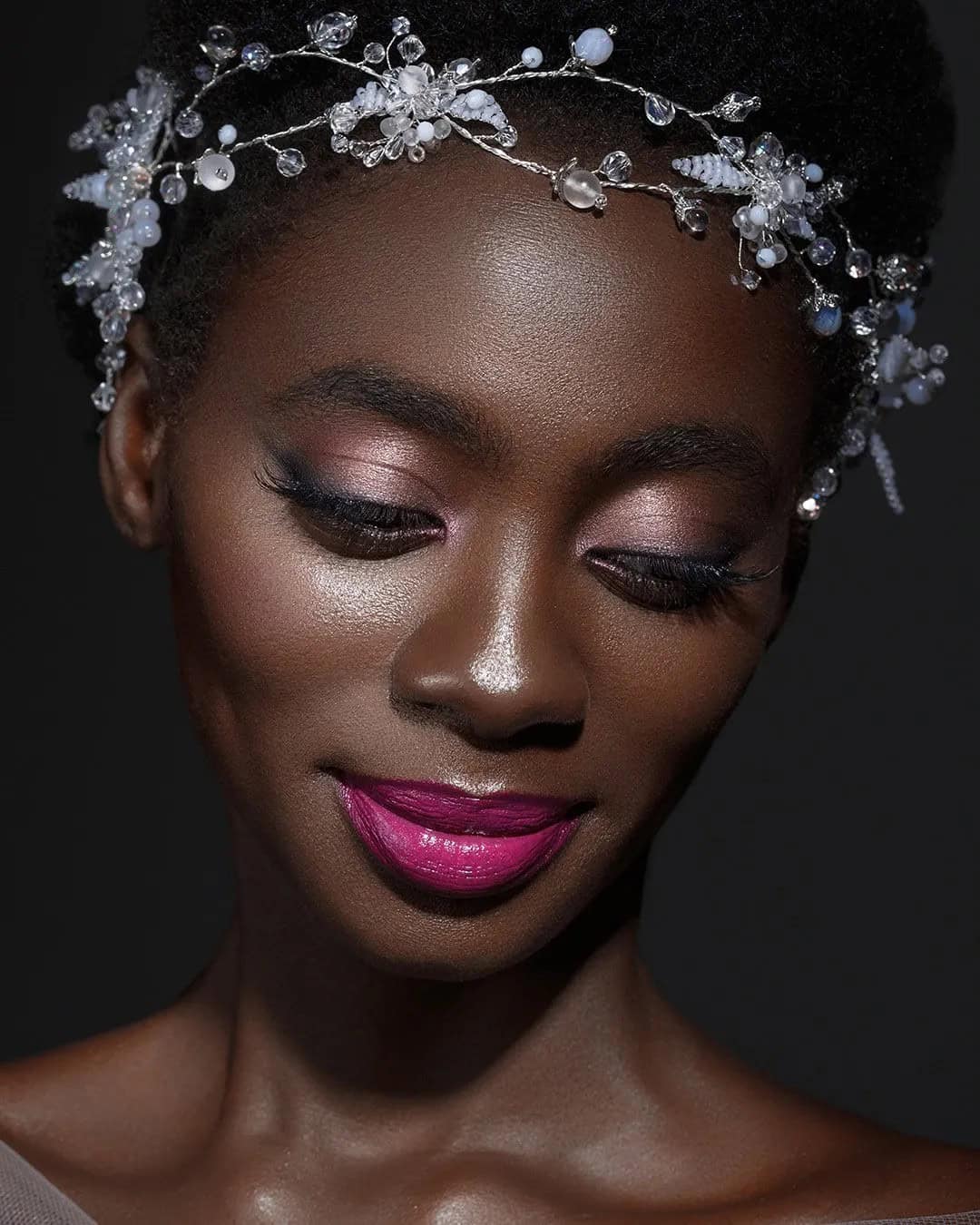 Black Bride Makeup Ideas In Pink Tones