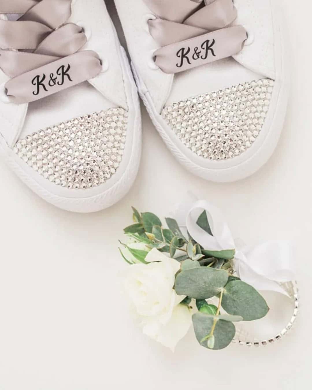 Sparkly Bridal Sneakers For Wedding