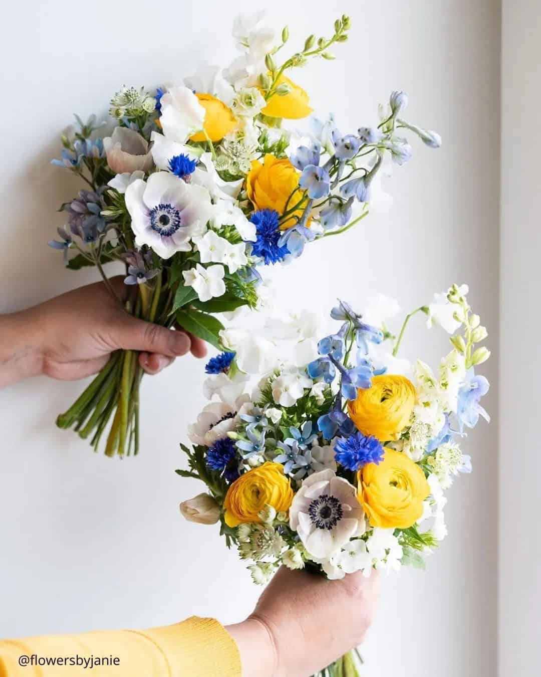 Gorgeous Blue Bridesmaid Wedding Bouquets