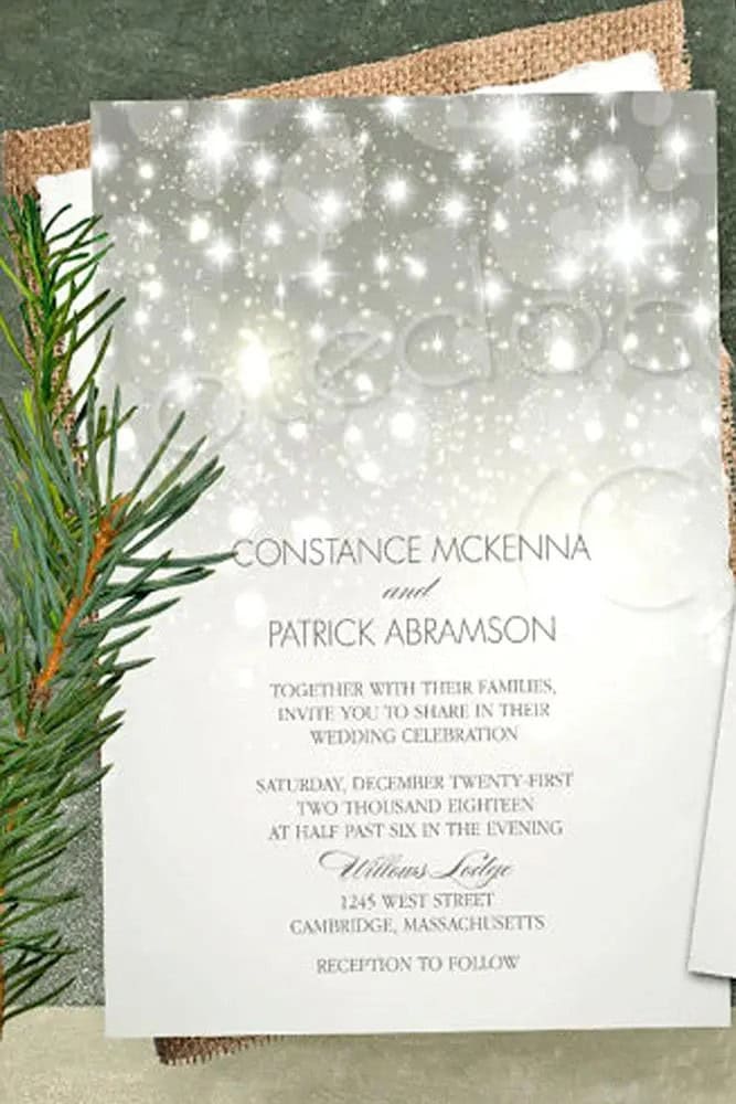 Elegant Winter Wedding Invitations