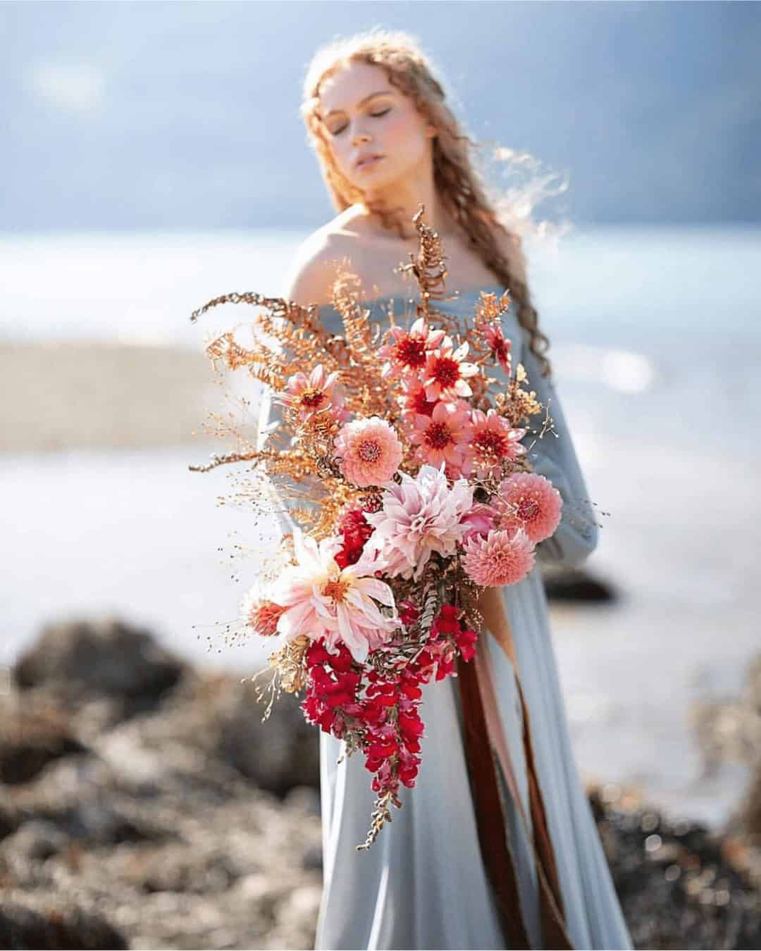 Wedding Bouquet With Velvet Wraps