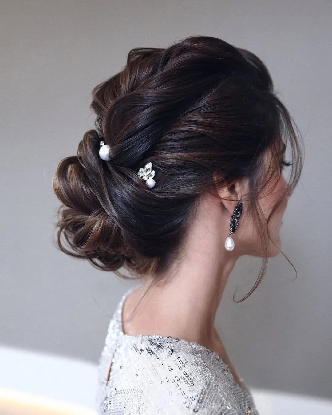 Curly Wedding Updos for Medium Hair