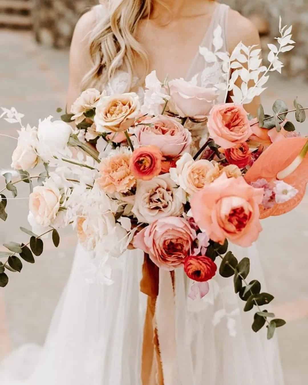 Rust Wedding Bouquets With Roses