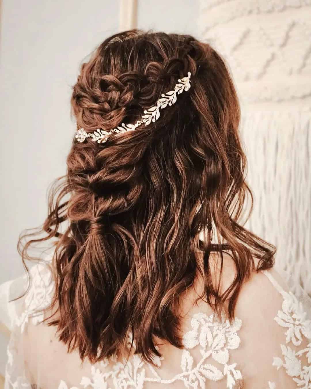 Medium Length Hair Rustic Wedding Hairstyles