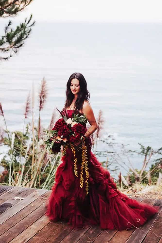 Chic Burgundy Wedding Dresses