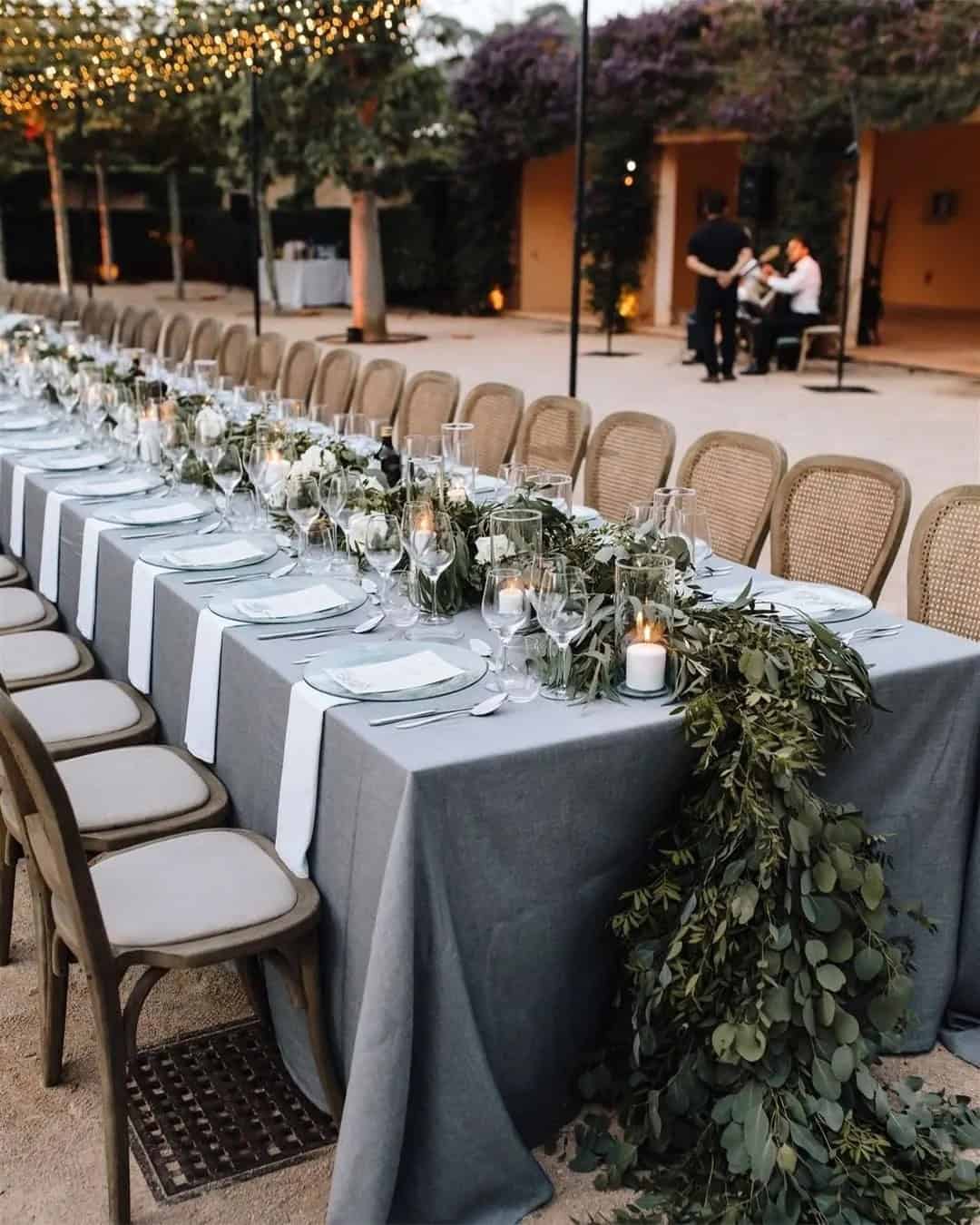 Greenery Wedding Table Runner Decor