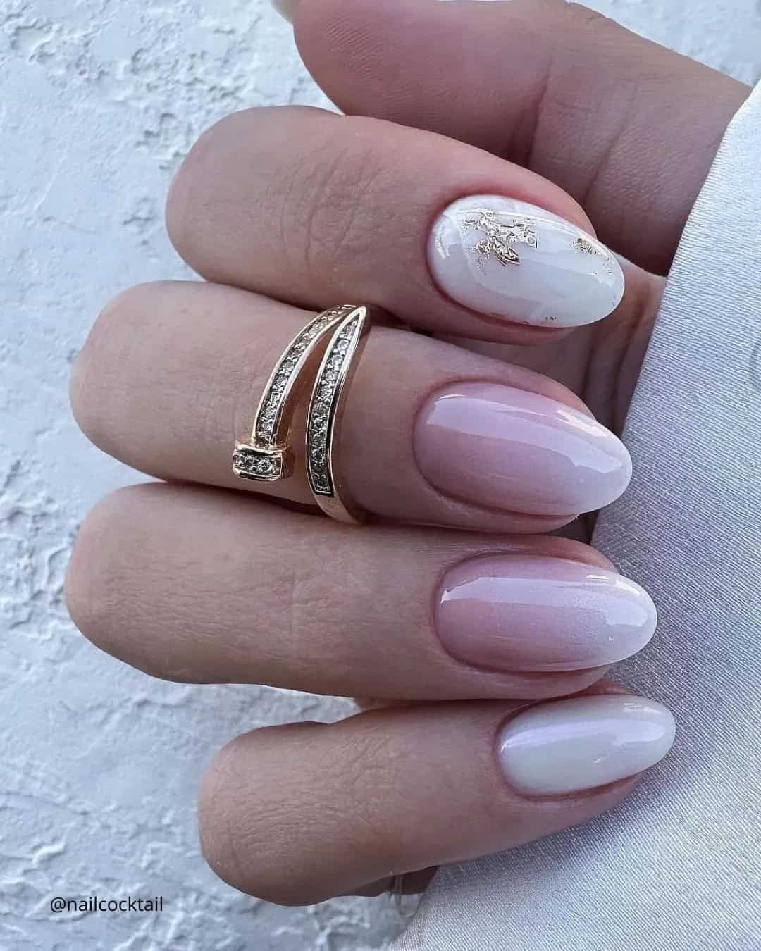 Ombre Champagne Bridal Nails