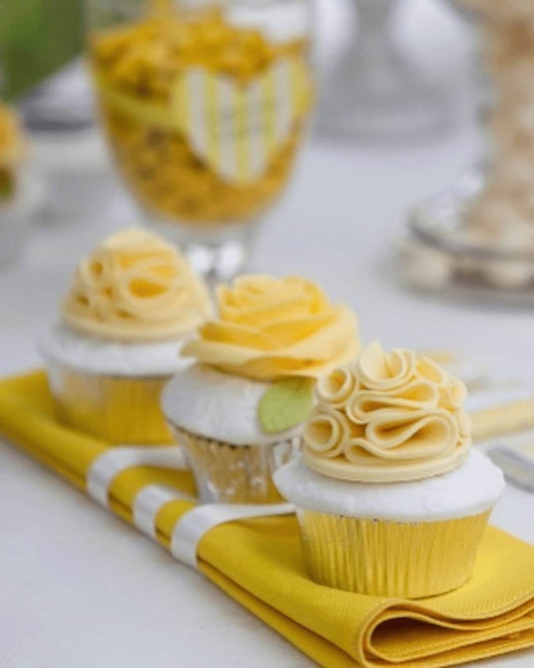 Yellow Chocolate Cupcake Wedding Inspiration