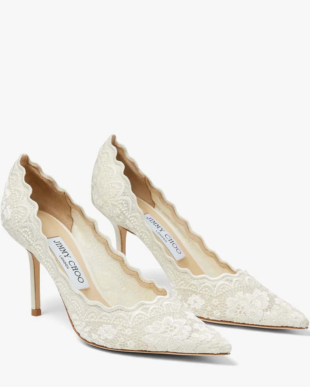 Ivory Lace Embroidered Pumps