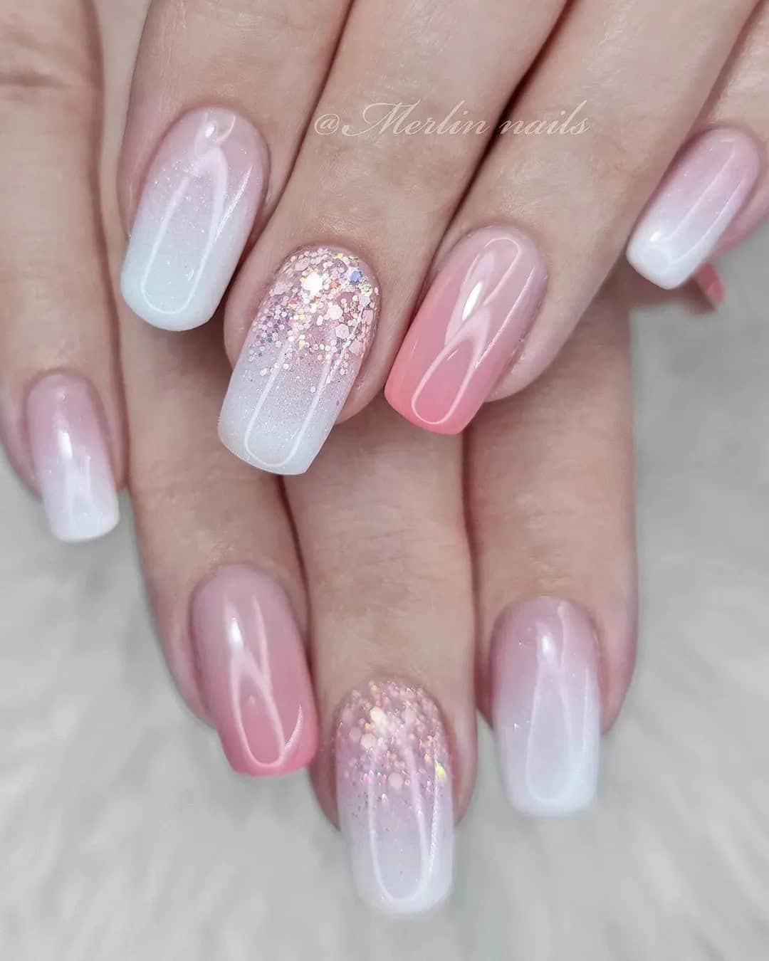 Pink and White Ombre Designs