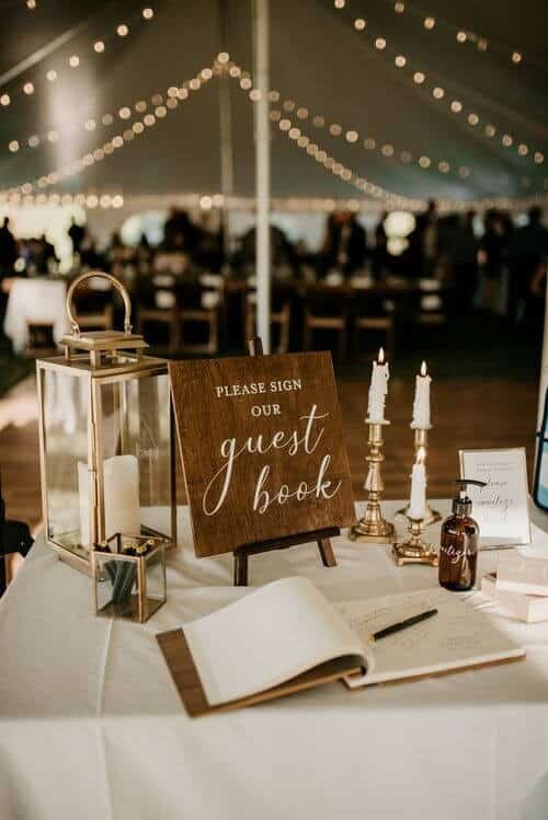 Classic Guest Book on Candlelight Signing Table