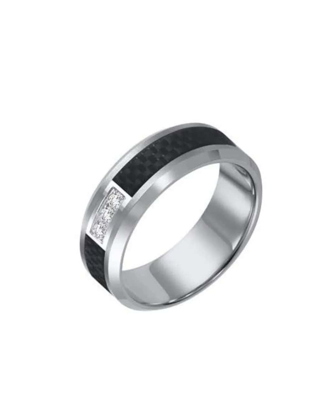 Two-Tone Black Tungsten Men’s Wedding Band