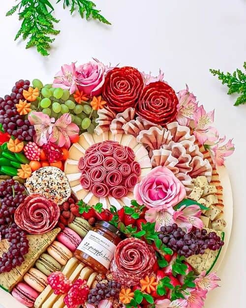 Floral charcuterie board