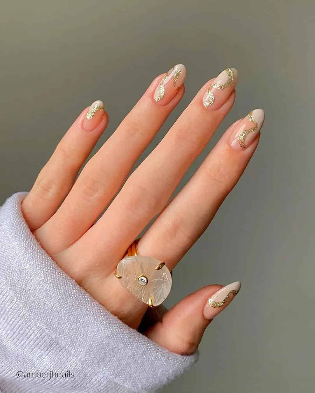 Elegant Champagne Nails