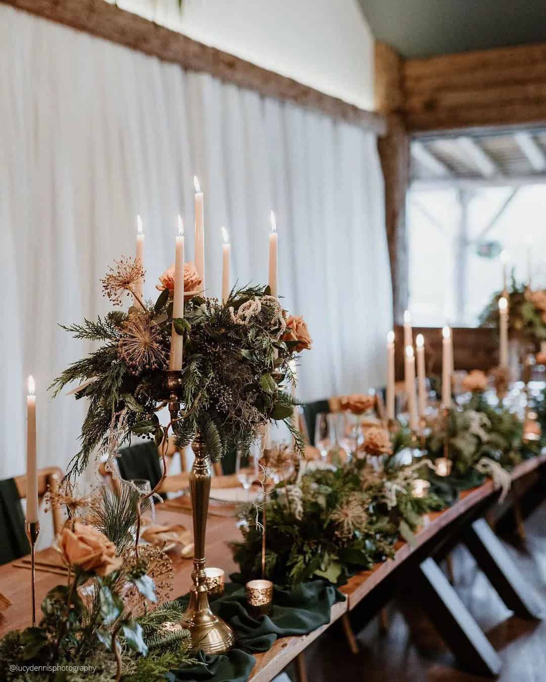 Cozy Table Setting For Winter Wedding