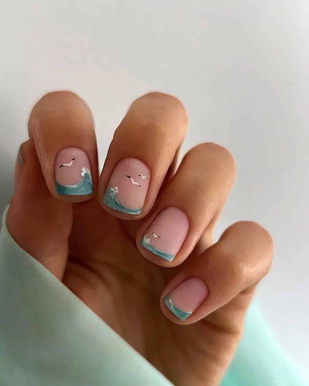 Beach Wedding Nail Inspo