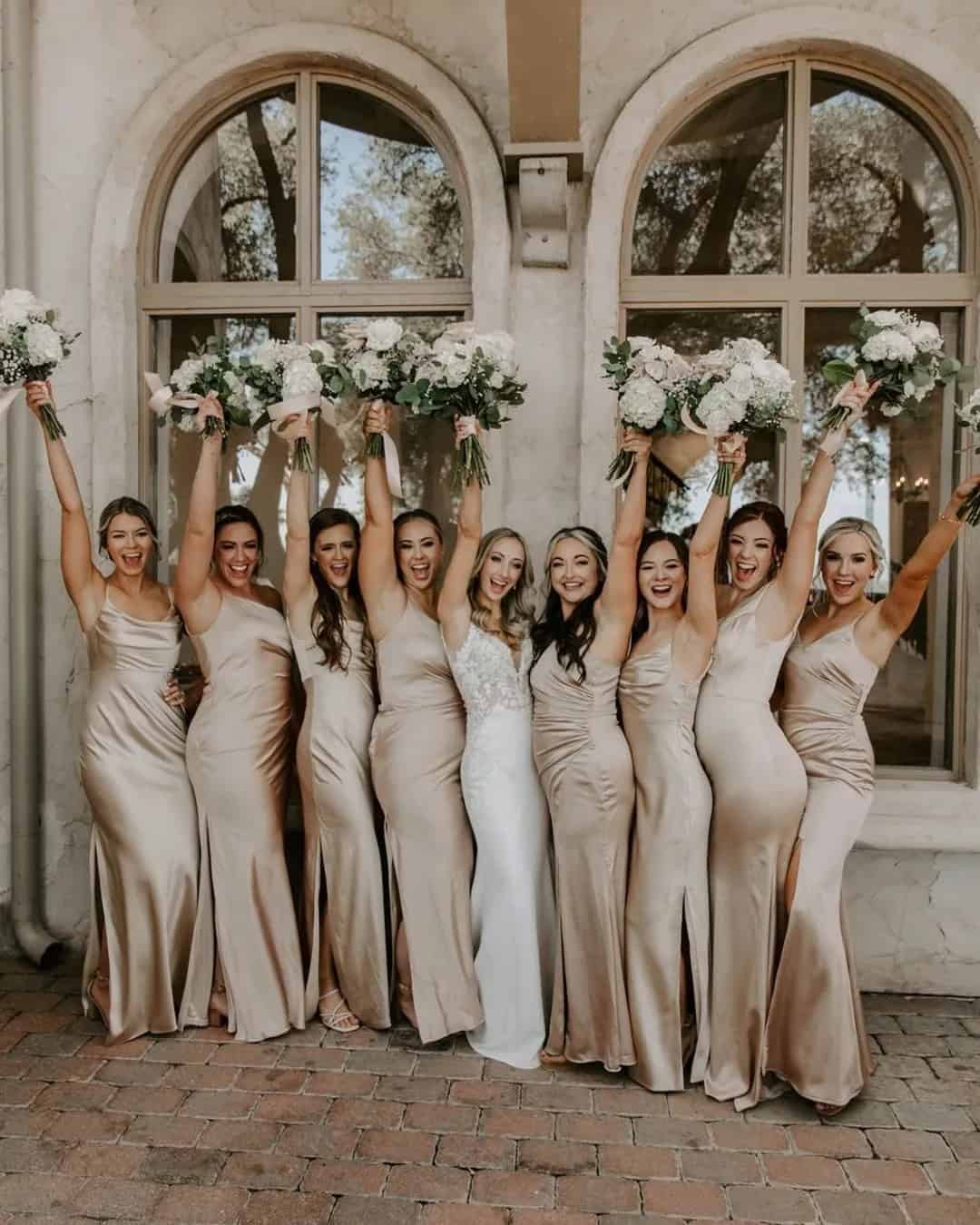 Long Champagne Bridesmaid Dresses