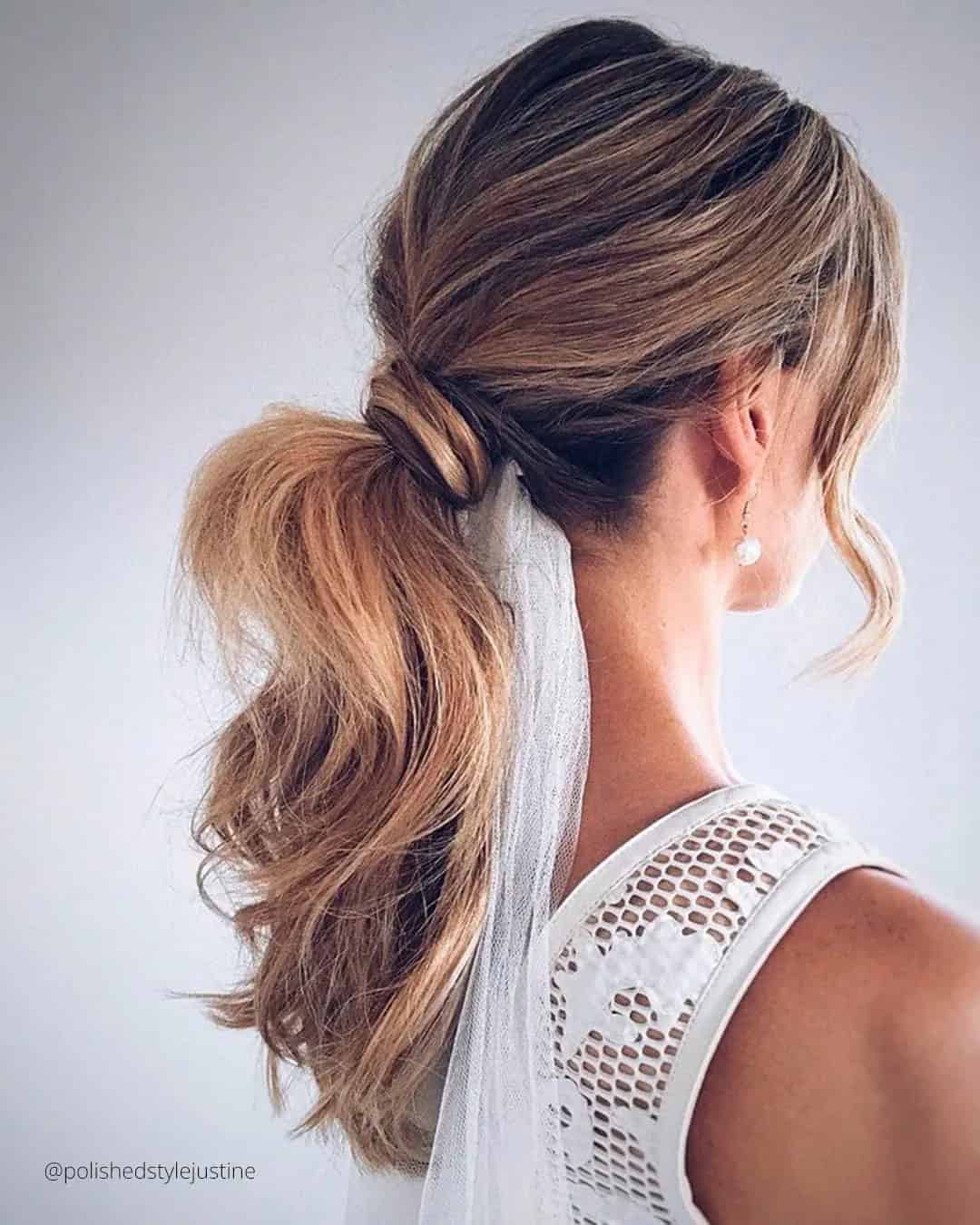 Ponytail Hairstyles With Veil