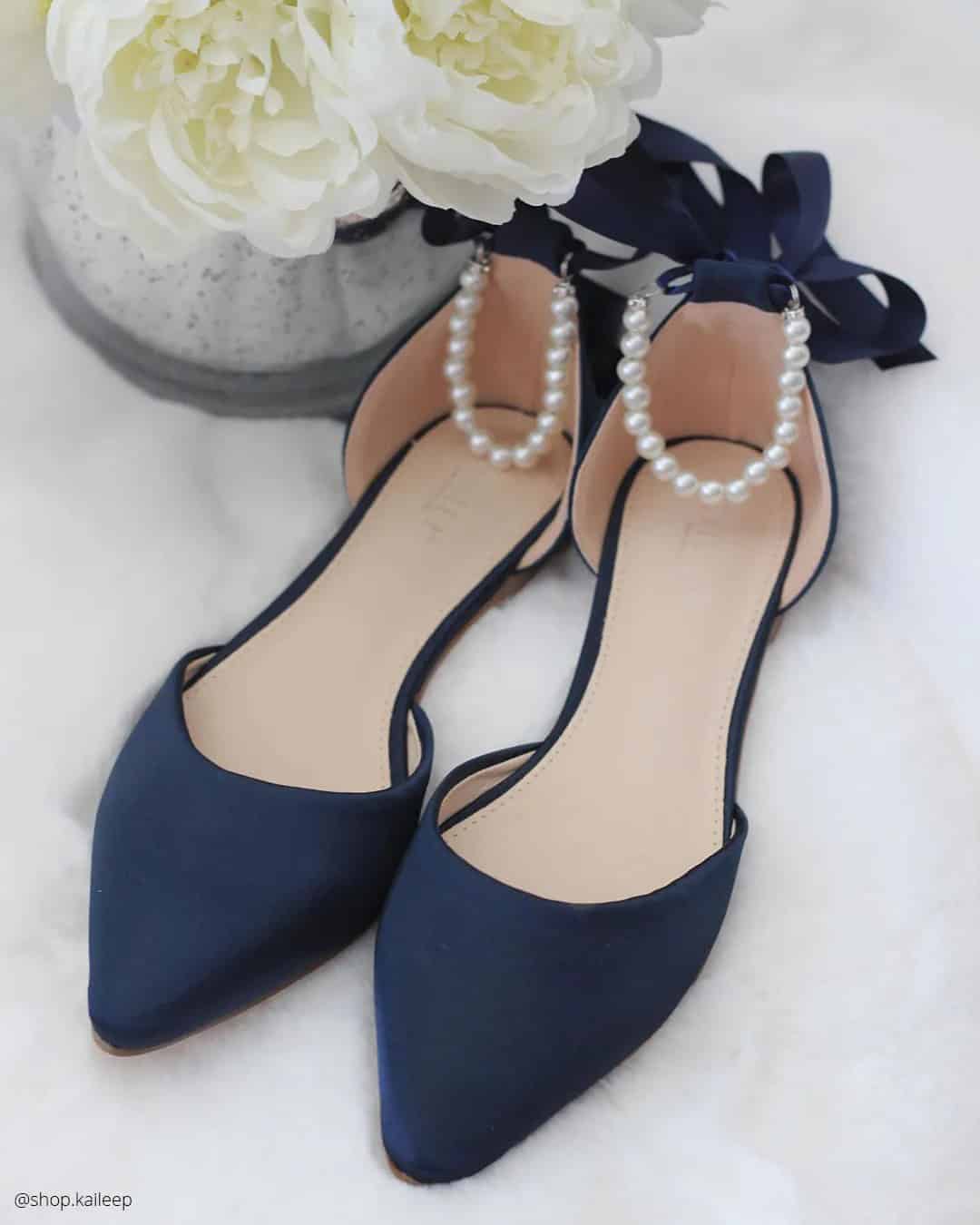 Blue Wedding Flats