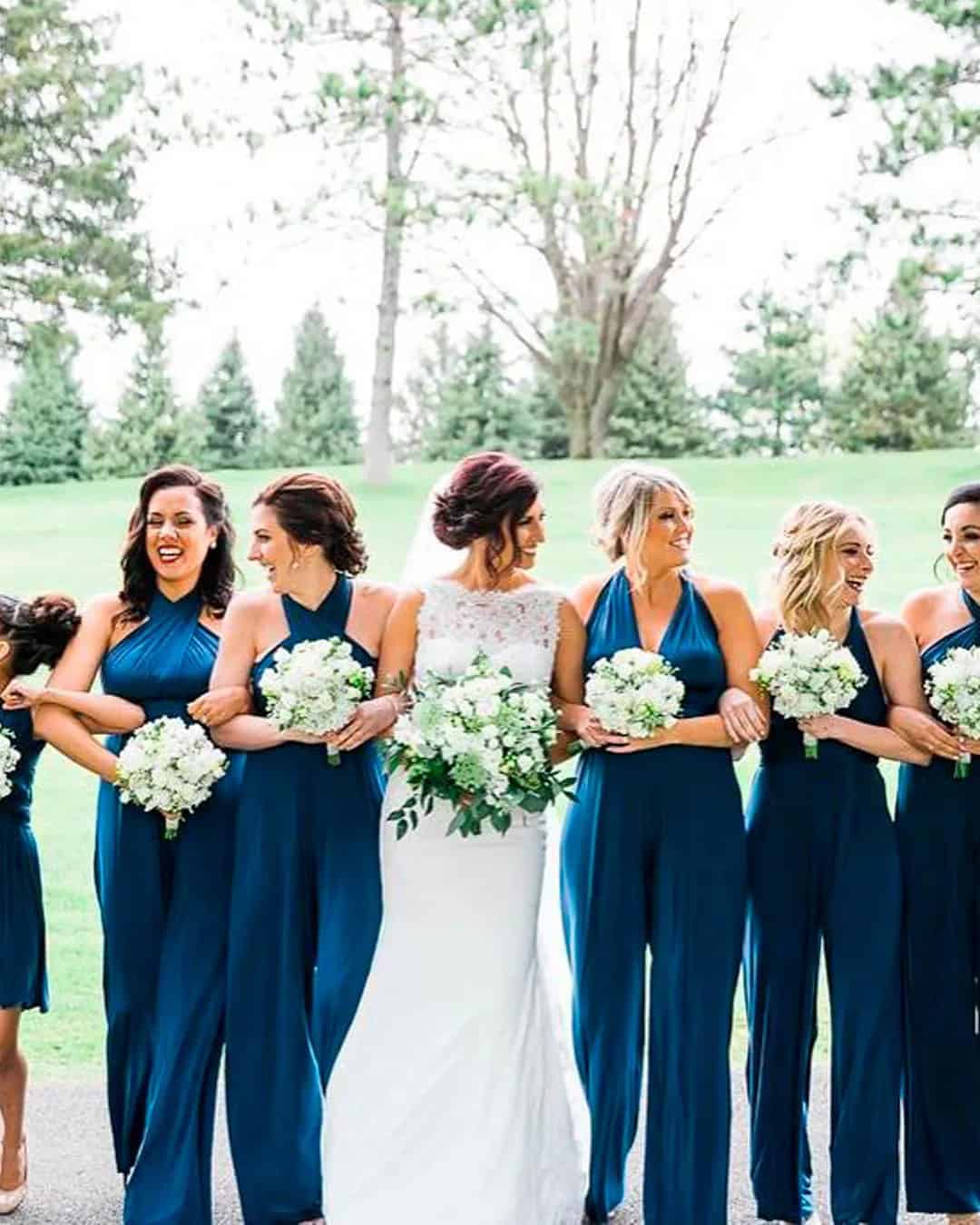 Blue And White Bridesmaid Dresses