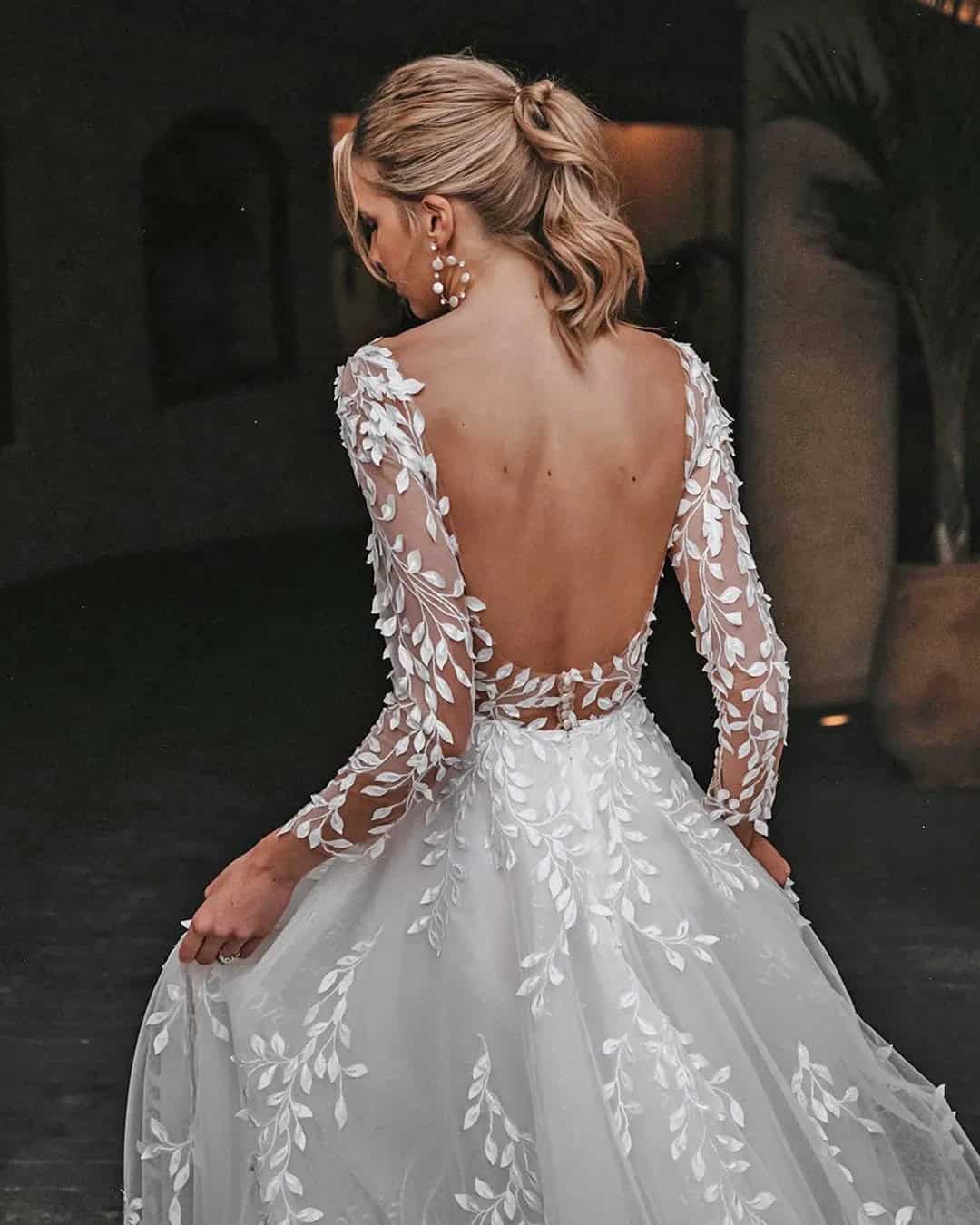 Backless Gowns With Sleeves