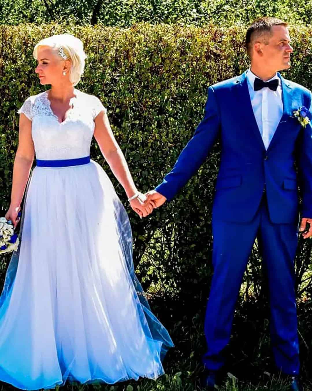 Blue And White Wedding Dresses