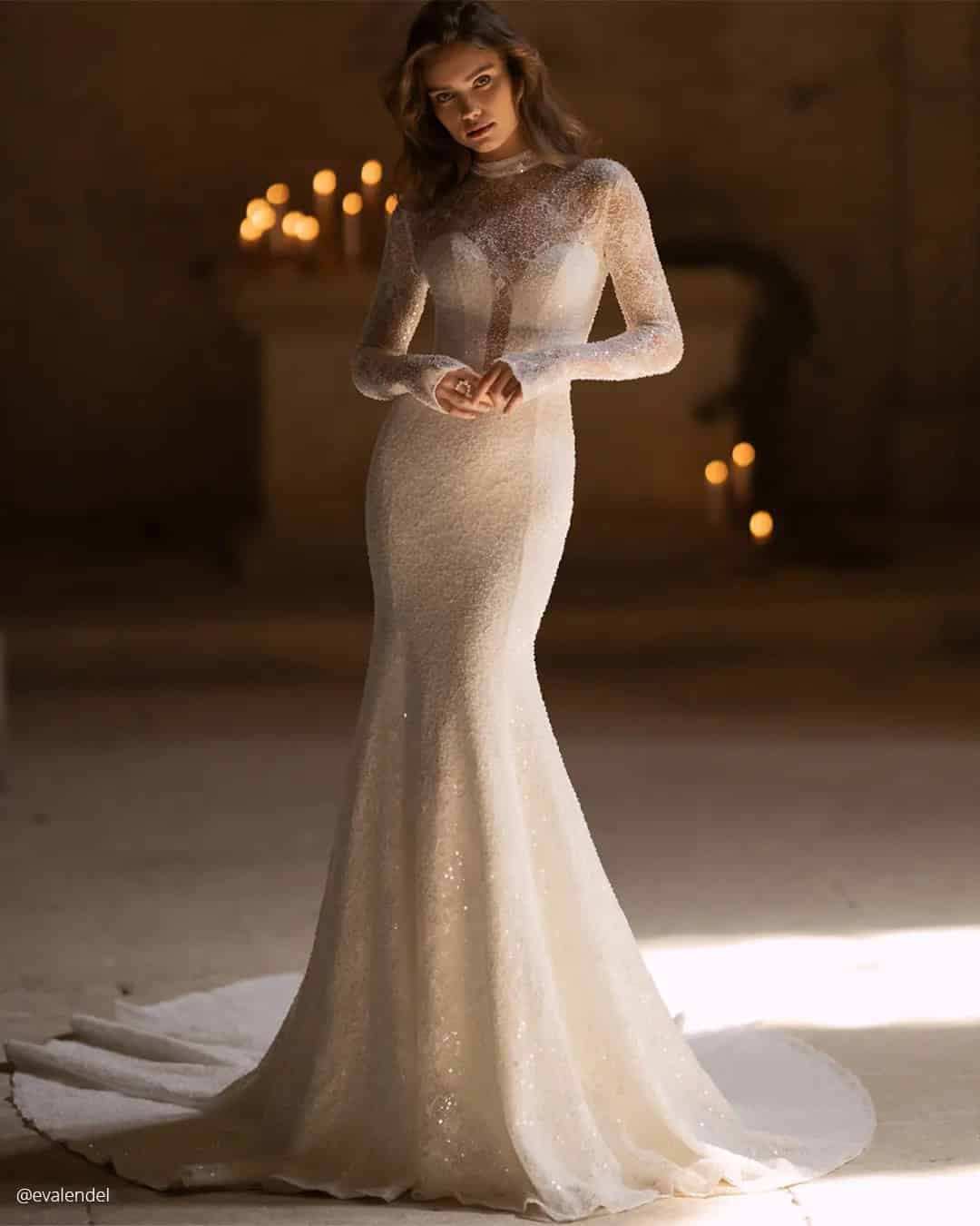 Long Sleeve Mermaid Wedding Dresses