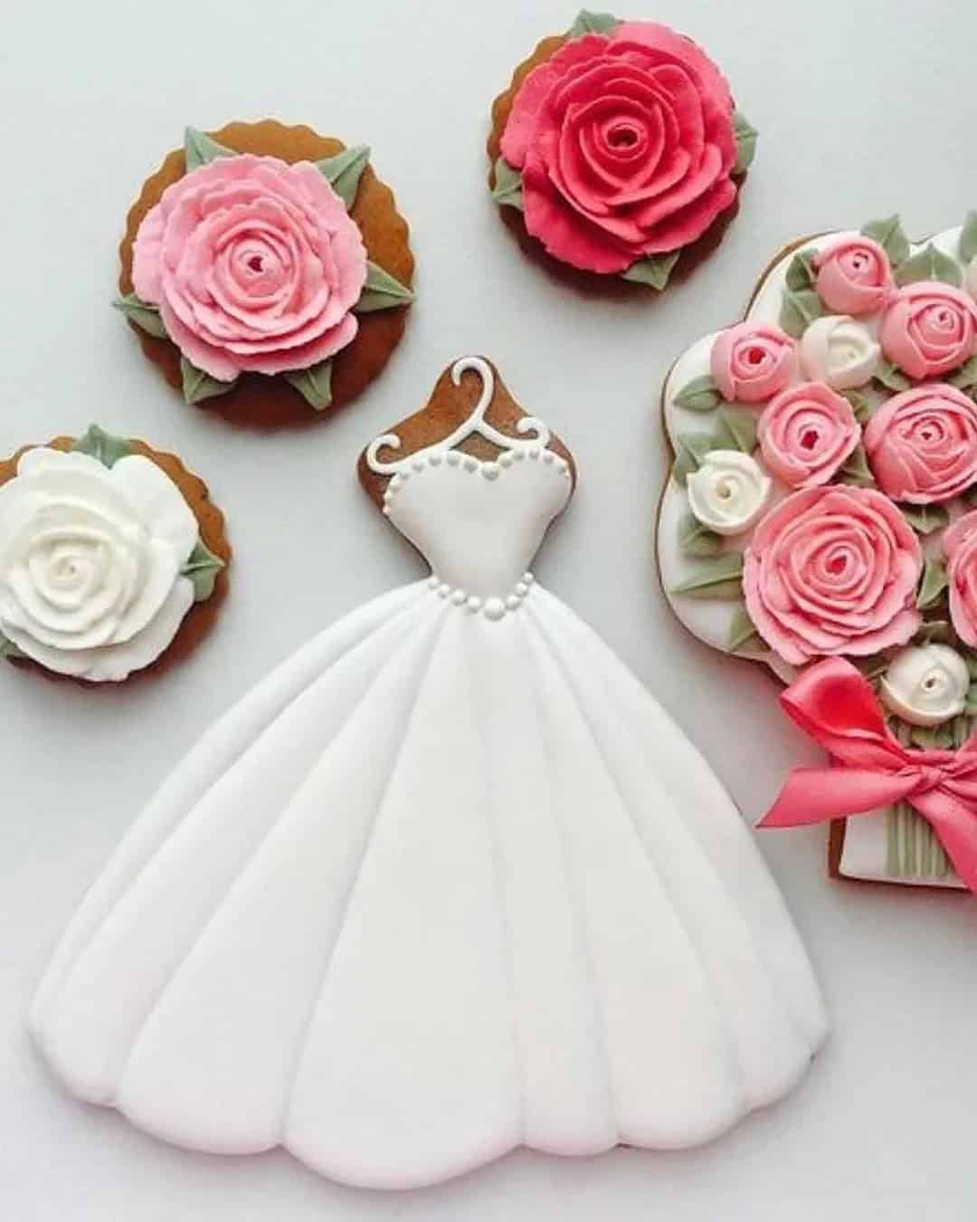 Fancy Wedding Dresses Shape Cookies