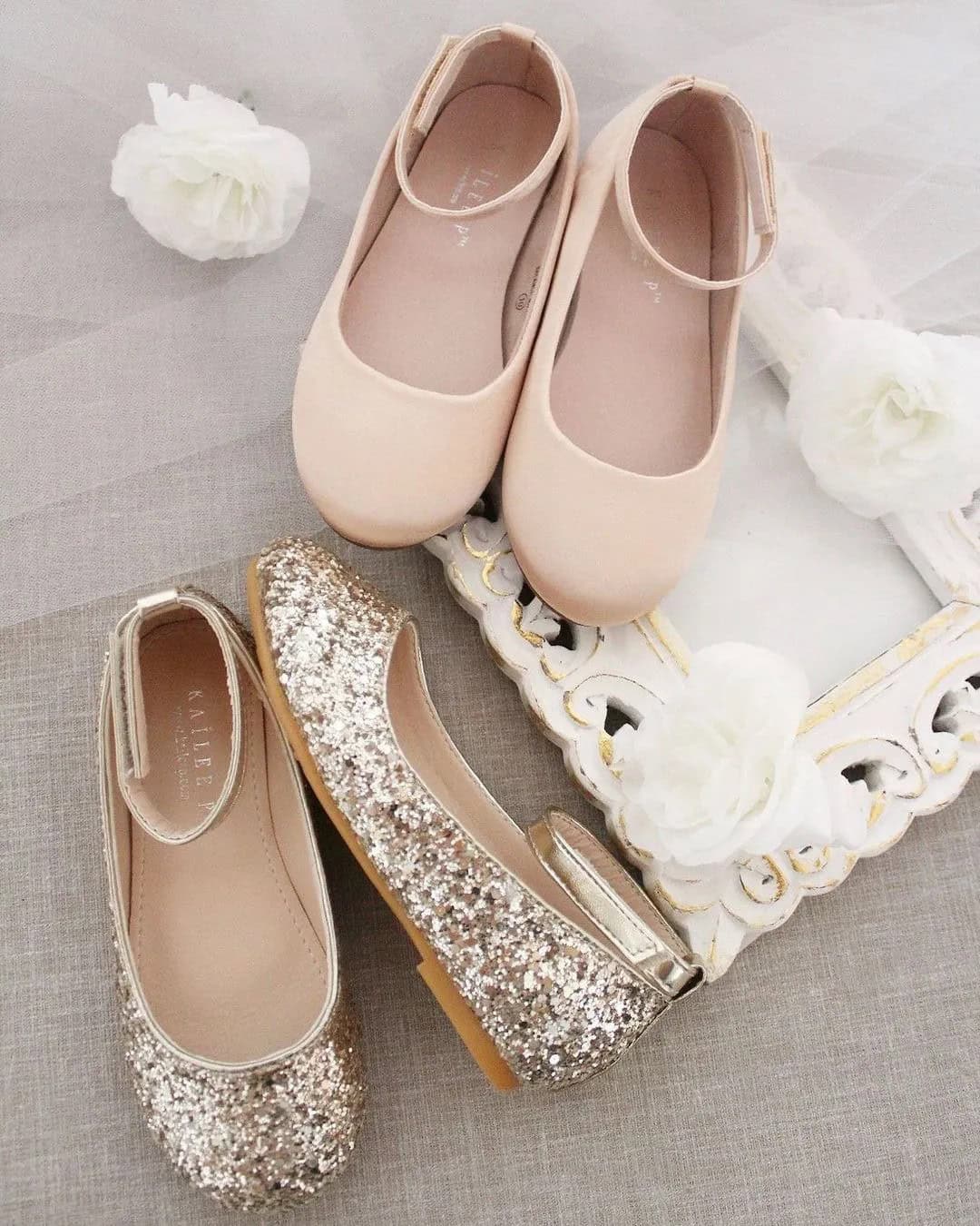 Champagne Shoes For A Flower Girl