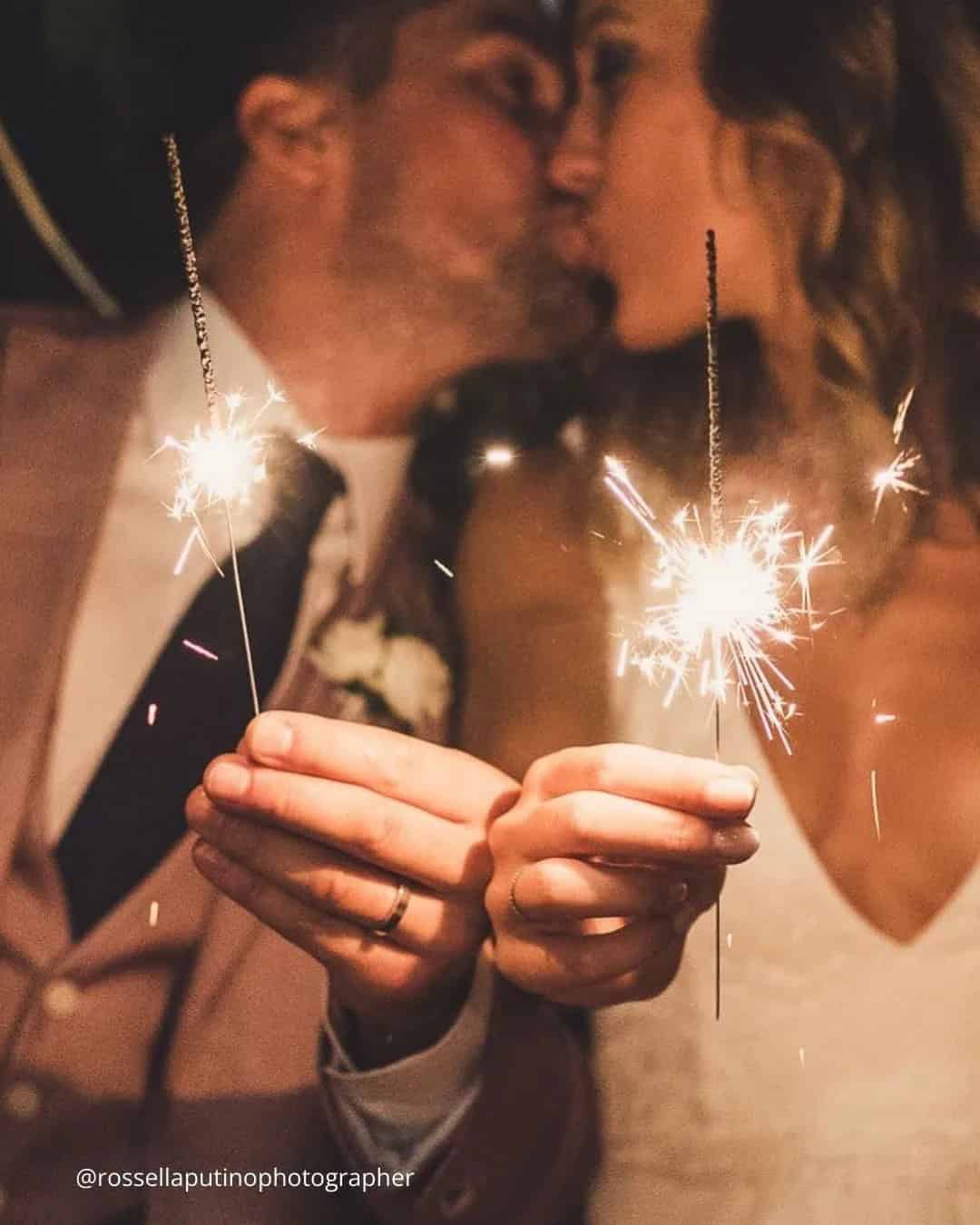 Kissing Couples Photos With Sparklers