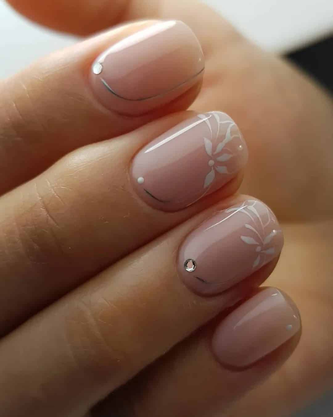 Nude Wedding Designs for Nails